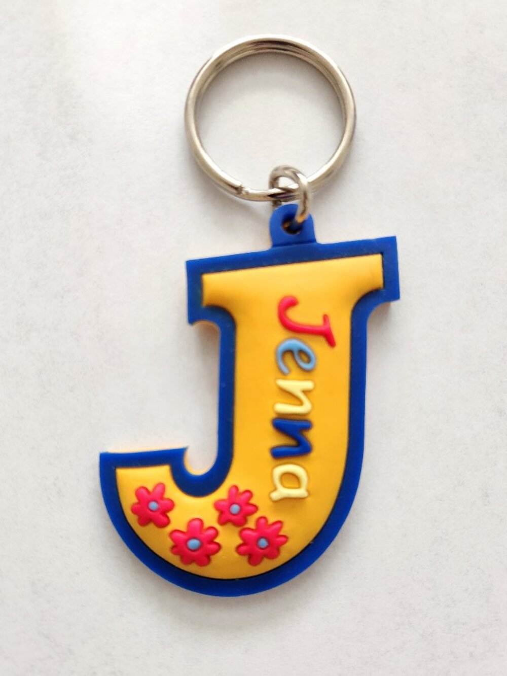 Personalized Initial "Jenna" Keychain Key Tag Key Ring - Picture 2 of 9